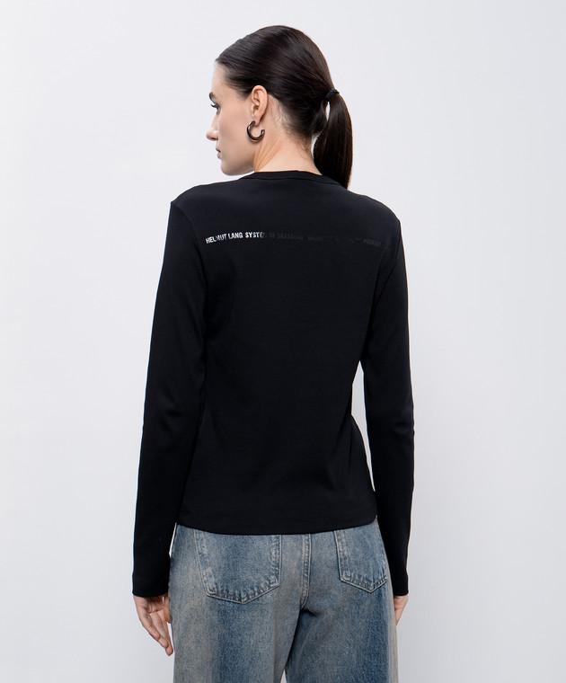 Helmut Lang Чорний лонгслів з логотипом O06HW507 зображення 4