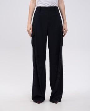Bottega Veneta Синие брюки карго из шерсти 814214V4XP0