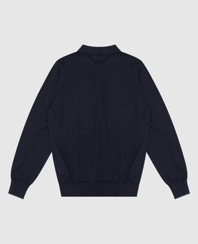 Brunello Cucinelli Дитяче синє поло з вишивкою логотипа B29M81605C