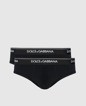 Dolce&Gabbana Набір чорних трусів-бріфів з логотипом M9C03JONN95