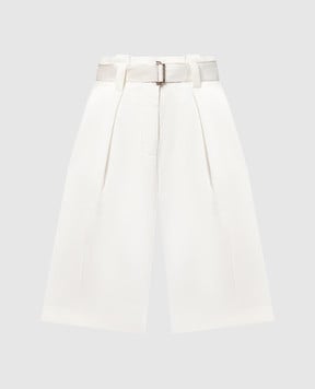 Agnona Белые шорты с шелком в рубчике с поясом T80704XB2006