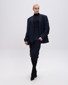 Balenciaga Синий жакет из шерсти в полоску 674431TST24