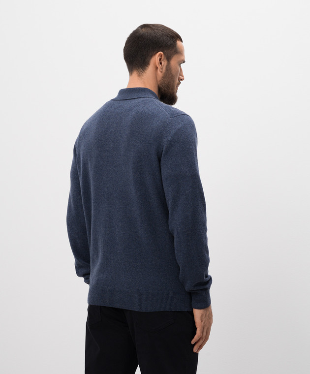 Cashmere&Whiskey Синє поло з кашеміру MU7811312341R зображення 4