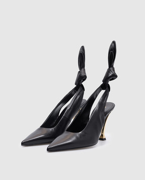 Givenchy Черные кожаные слингбеки Beauw с фигурным каблуком BE403QE29Y