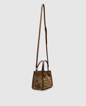 Gianni Chiarini Бежевая комбинированная плетеная сумка. BS11745COMMTSCY