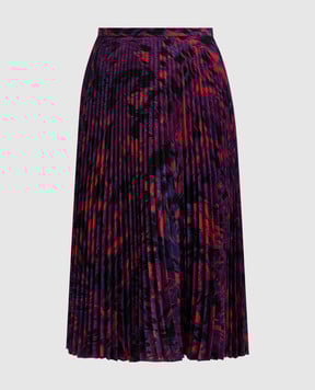 Balenciaga Гофре фиолетовая юбка в узор. 542847