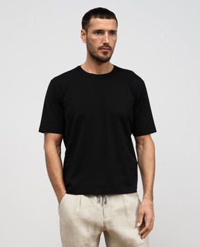 Cashmere&Whiskey Чорна футболка прямого крою TS645B2360726F