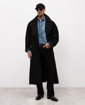Saint Laurent Синя джинсова сорочка з ефектом потертості 823437Y14MJ