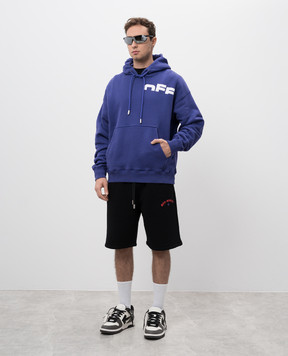 Off-White Фіолетове худі з логотипом OMBB085S25FLE00G