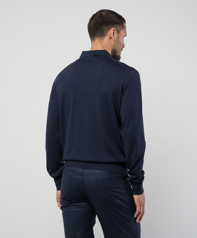 Stefano Ricci Фіолетове поло з вовни з вишивкою логотипа K303071P30F24345 зображення 4