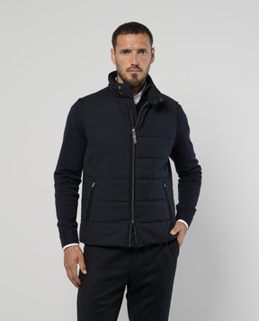 Canali Синий стеганный жилет SG02953O40944