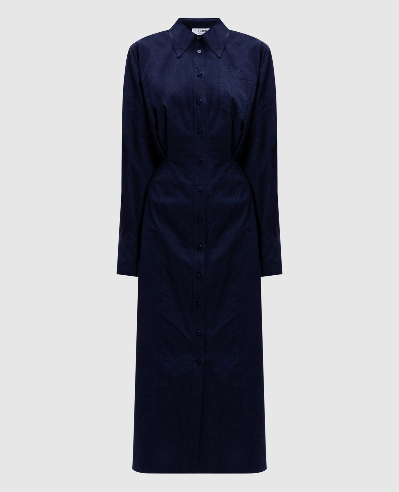 

Синее платье-рубашка с вышивкой логотипа логотип, Синий, Повседневные платья