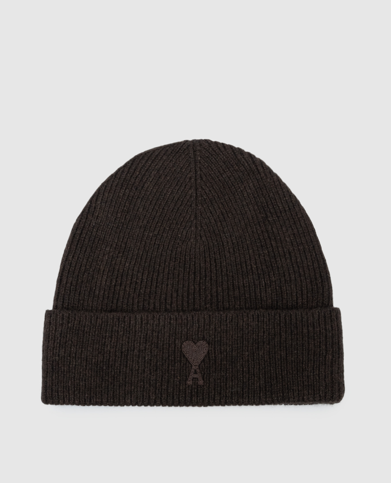 

Коричневая шапка из кашемира и шерсти с вышивкой Ami de Coeur, Коричневый, Шапки