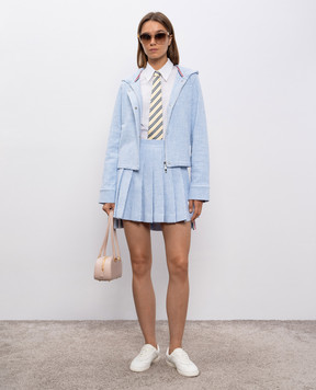Thom Browne Блакитна твідова куртка в клітинку FJT392AJ0222
