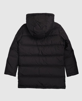 Moncler ENFANT Чорний пуховик Gesudar з нашивкою логотипа K29541C0001053A5E1214