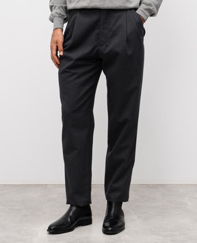 Brunello Cucinelli Серые брюки с шерстью ME262S2480