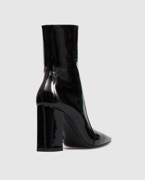 Saint Laurent Черные кожаные лакированные ботильоны RAINER 8277331TV00