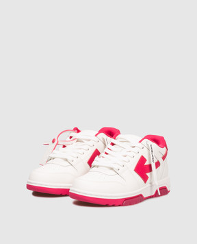 Off-White Белые кожаные кроссовки Out Of Office W259F5L001
