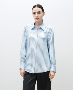 PROENZA SCHOULER Блакитна блуза Madison із шовку в смужку R2514017BSP178