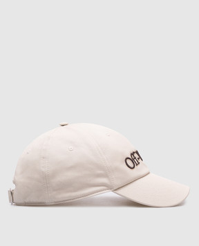 Off-White Бежева кепка з вишивкою логотипа OMLA049S25FAB002