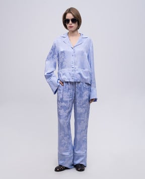 Off-White Фіолетові штани у візерунок в стилі фрески OWCA18KS25FAB001