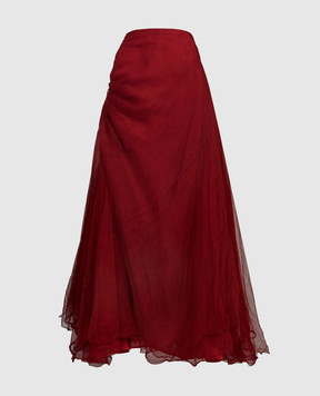 Marc Le Bihan Красная асимметричная юбка из шелка. 25305