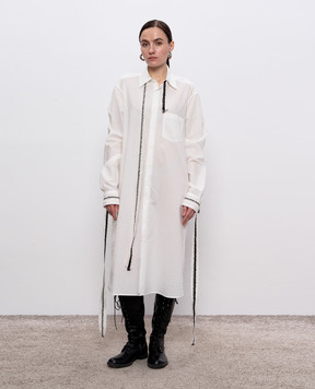 Ann Demeulemeester Белое платье-рубашка Gabi B0012781FA026