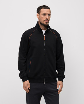 Brunello Cucinelli Черная спортивная куртка с окантовкой MW8639087G