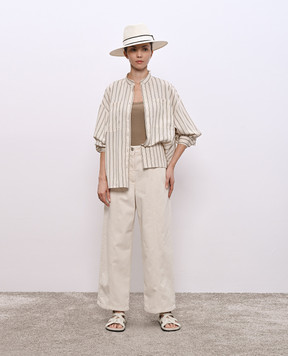 Brunello Cucinelli Бежеві джинси з патчем логотипа M0H81P5972
