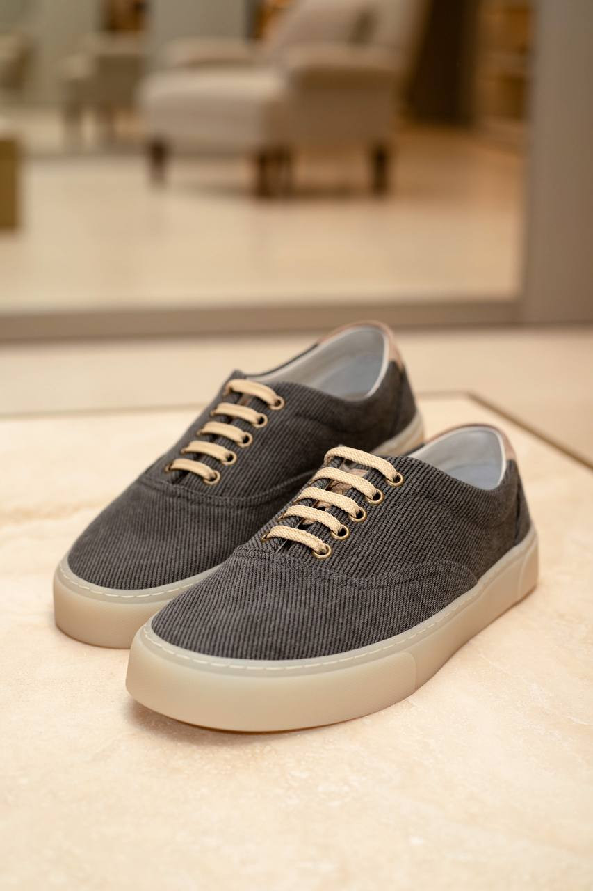 Brunello Cucinelli Серые кеды с логотипом MZUCVSP310 изображение 6