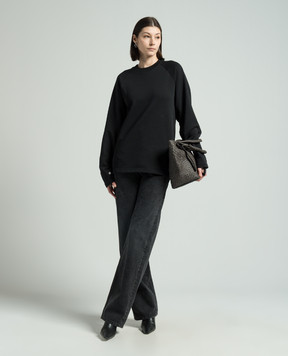 Helmut Lang Черный свитшот с вышивкой монограммы логотипа O01HW510