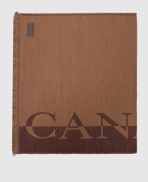 Canali Коричневый шарф из шерсти с логотипом TF0032306