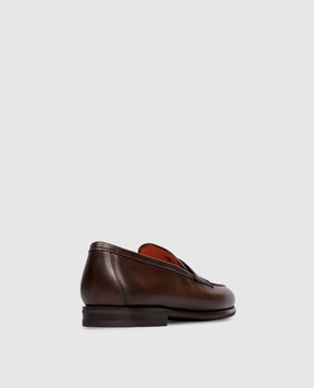 Santoni Коричневі шкіряні лофери MCNG18837SI9GMEM