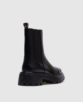 Stuart Weitzman Черные кожаные челси EMERSON с логотипом SJ336