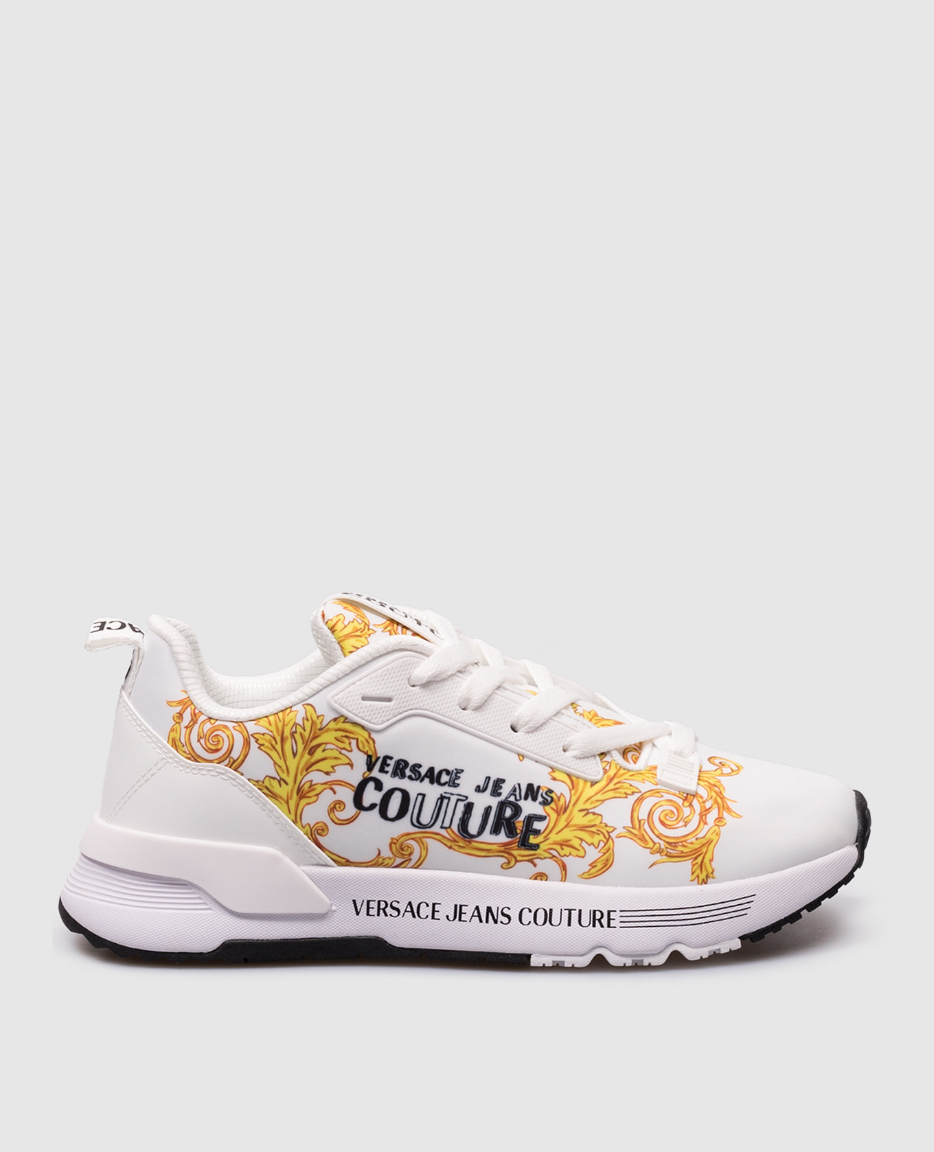 White Dynamic sneakers with a baroque logo