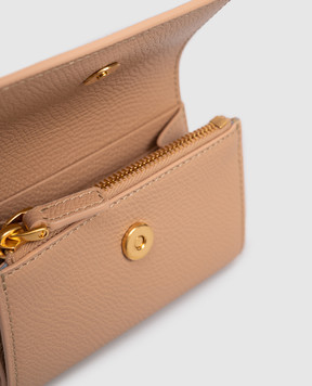 Valentino Бежеве шкіряне портмоне з логотипом 7W2P0AS7SNP