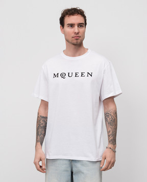 Alexander McQueen Біла футболка з логотипом 828420QTADD
