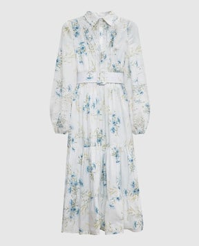 byTimo Белое платье-рубашка в цветочный принт с вышивкой 2420602