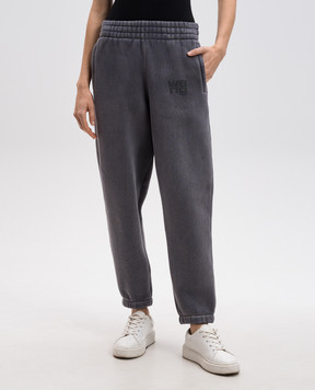 Alexander Wang Серые утепленные джоггеры с логотипом 4CC3244403