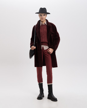 Brunello Cucinelli Бордові штани M0F70P6572