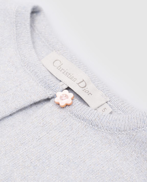 Christian Dior Детский голубой кардиган с шерстью с люрексом 8HBM14CARE58