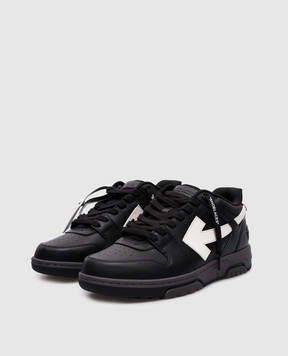 Off-White Черные кожаные кроссовки OUT OF OFFICE с контрастным логотипом OMIA189C99LEA006