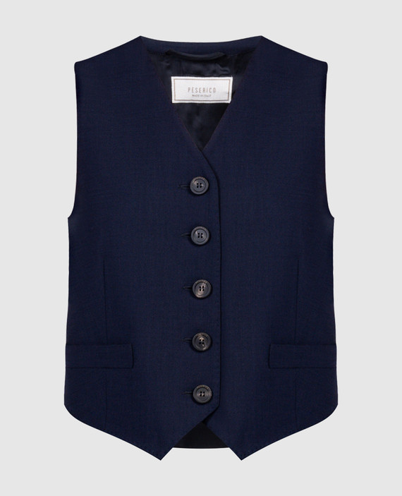 Blue vest with brand patch