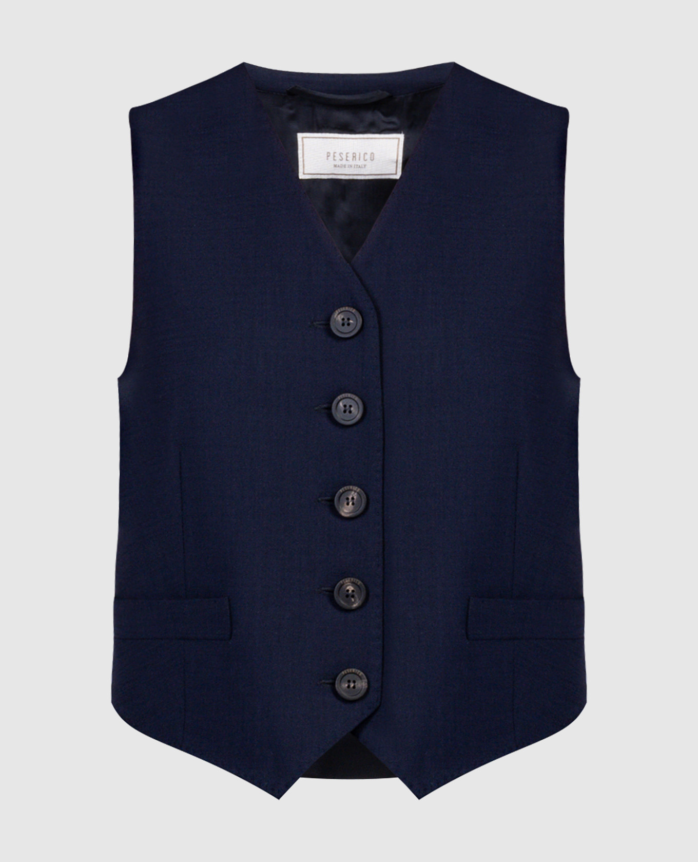 Blue vest with brand patch