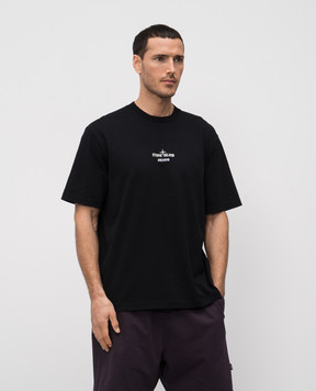 Stone Island Черная футболка с принтом K1S152100037S0091