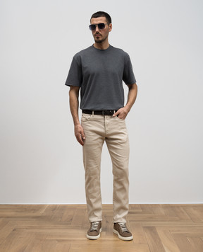 Loro Piana Сіра футболка з логотипом FAM8924
