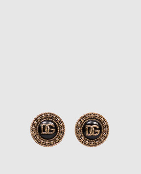 Dolce&Gabbana Золотисті сережки Like a Virgin з монограмою логотипа DG WER6V1W1111