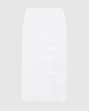 Max Mara Белая юбка FIFY с вышивкой бродер. FIFY