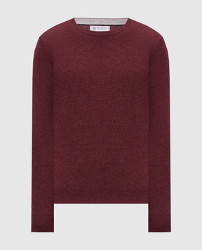 Brunello Cucinelli Бордовий джемпер з кашеміру M2200100