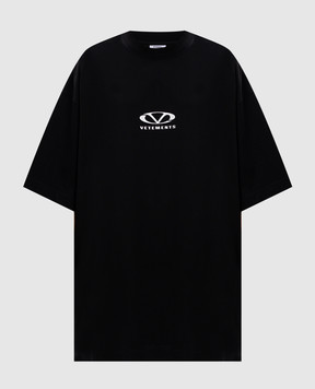 Vetements Черная футболка с логотипом UA66TR605BWw